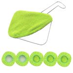 Car Care Replaced Microfiber Clothes for XINDELL Windshield Cleaning Brush Cotton Washable Car Washing Pads - 5 Inch Diameter, Green, 5 Pack (Square)