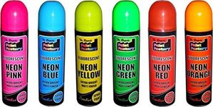 6 CANS OF FLUORESCENT NEON spray can paint 200ML Graffiti (Banksey) NO CFCs