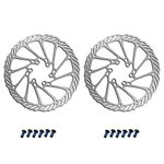 BNVB 160/180/203mm Disc Brake Rotors，2Pcs/set G3 Stainless Steel Rotor Bicycle Disc Brake Rotors with Bolts for Road Bike, Mountain Bike, MTB, BMX