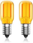 BrightArk 1W E14 LED Vintage Light Bulb Warm White,T22 Salt Lamp Bulb Small Edison Screw SES Light Bulb,2000K Tubular Orange Amber Glass Dim Night Light Bulbs,Equivalent 10W,Non-Dimmable,2-Pack