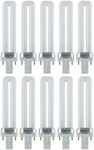 Sunlite 2-Pin Fluorescent 7W 4100K Cool White U Shaped PL CFL Twin Tube Plugin Bulbs with G23 Base (10 Pack)