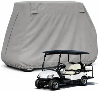 Formosa Covers | Premium Golf Cart Storage Cover for EZGo, Club car 4 Seater with 2 Seater Roof up to 58" L Grey