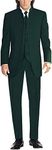 Profan Men's 3 Pieces Stand Collar Suits Tuxedo Wedding Suits（Dark Green,Customize