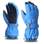 Azarxis Kids Ski Gloves, Winter Waterproof Cold Weather Warm Gloves Thermal Fleece Snow Gloves for Boys & Girls Skiing, Snowboarding (Royal Blue, S)