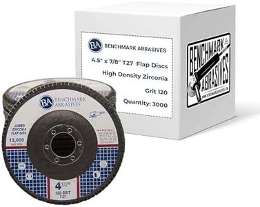 Benchmark Abrasives 4.5" x 7/8" Zirconia Type 27 Flap Discs, 120 Grit