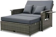 Tangkula Patio Rattan Daybed Set, W