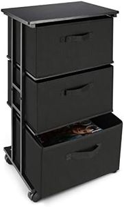 Dresser Storage with 3 Drawers, Fabric Dresser Tower, Vertical Storage Unit for Bedroom, Closet, Office, Black