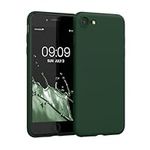 kwmobile Case Compatible with Apple iPhone SE (2022) / iPhone SE (2020) / iPhone 8 / iPhone 7 Case - Slim Protective TPU Silicone Phone Cover - Dark Green