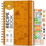 Clever Fox Recipe Book Spiral – Blank Family Cookbook – Empty Cooking Journal – Notebook Organizer to Write In Recipes – Medium (Amber Yellow)