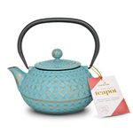 Charbrew 900ml Cast Iron Teapot Blue Diamond Tea Kettle