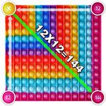 12 x 12 Multipication Games, Kingmall Right-Angled Rainbow Square Math Toys 169bubbles Multiplication Pop for Teachers to Create Various Multiplication Formulas【with 1-12 Multiplication Tables】