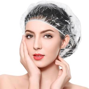 100 Pcs Disposable Shower Caps, Clear Hair Cap Plastic, Spa, Home, Hotel, Travel for Women Kids