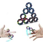 Amyang 9Pcs Fidget toys pack - Stress Relief Magnetic Rings for Man Woman Teens Kids Boys Girls Anxiety, Funny Christmas Stocking Stuffers Gifts Party Favors