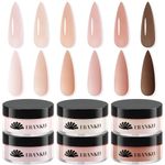EBANKU Acrylic Powder Set of 6, 10g/0.35oz Acrylic Powder Professional Acrylic Nail Powder for Nail Acrylic Extension, Nail Carving, Long-Lasting, No Nail Lamp Needed (Nude Set 6 Colors)