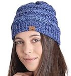 Tough Headwear Winter Beanies - Beanie Hat Men and Women Unisex Fit - Warm Knit Chunky Cable Women's and Men's Hats - Cold Weather Ski and Snowboard Hats for Man or Woman - Blue
