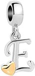 Luluadorn Gold Heart Letter E Charm
