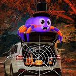 Trunk or Treat Car Decorations Kit, Halloween Decorations Outdoor Outside 5ft Inflatable Spider, Trunk or Treat Decorations for SUV, Inflatable Halloween Decor Outdoor, Inflatable Spider with Web