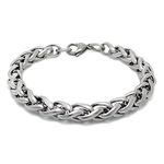 Beydodo Wheat Chain Bracelet Silver, Bangle Bracelet Chain 8.2 inch Mens Bracelet Stainless Steel