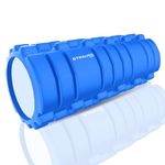 Strauss Deep Tissue Massage Foam Roller|High-Density Muscle Roller for Myofascial Release, Physical Therapy, Yoga, Pilates|Exercise Equipment for Deep Tissue Massage and Muscle Relief|45cm,(Blue)