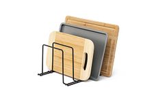 simplywire – Baking Tray and Chopping Board Rack - Pan Storage - Kitchen Cupboard Organiser – Black