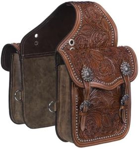 Tough 1 Saddle Bag Adjustable Buckle Leather Medium Oil 61-9915