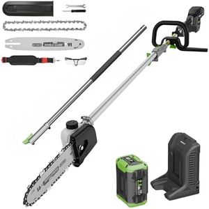 15-FT Cordless Pole Saw 60V Electric Power PoleSaw for Tree Trimming With Pole 10" Cutting Power Max Reach 2.5AH Battery