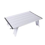 HI SUYI Mini Low Camping Table Roll Up Portable Utility Aluminium Table for Picnic Travel and Beach Sand silver