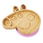 bamboo bamboo X Peppa Pig Baby Plate and Toddler Plate, Suction Plate for Feeding and Weaning, Bamboo Peppa Pig Plate with Secure Suction, Suction Plates for Babies from 6 Months (Peppa Pig)