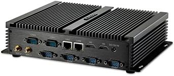 KINGDEL Fanless Industrial PC, W-11 Pro Mini Computer with i7 CPU, 8GB RAM, 512GB SSD, 2xNICs, 2xHD Ports, 4xUSB 3.0, 6xCOM RS232, Metal Case