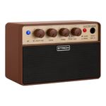 STRICH 2 × 5W Mini Bass Amp - Portable, Rechargeable Bass Practice Amplifier with Clean & Drive Channels, 1/8 Headphone Output for Beginner, Practice, Vintage Brown