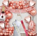 Party Propz Bride To Be Decoration Set Combo -50Pcs Bachelorette Party Decorations | Bridal Shower Decorations Kit | Heart Foil Balloons For Decoration | Bride To Be Sash and Crown | Confetti Balloons