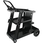 3-Tier Welding Cart with Wheels, Heavy Duty Welder Cart 180KG Weight Capacity - Tank Storage 360° Swivel Wheels Safety Chains Rolling MIG Welder Cart for TIG, ARC, MMA, Plasma Cutter Welding (3 Tier)