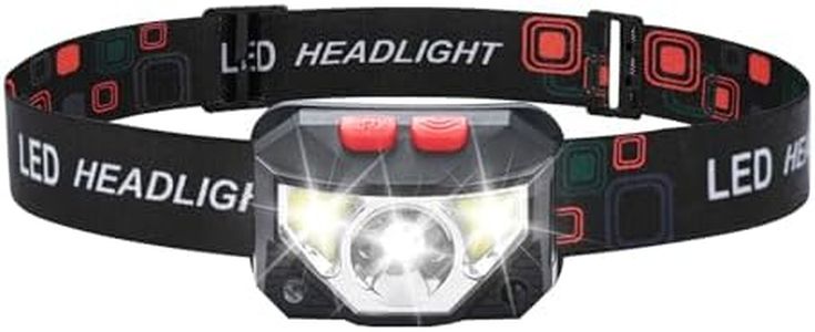 GRIFEMA GD301 Linterna Frontal LED Recargable, 6 Modes de Luz (Blanco y Rojo) con Sensor de Movimiento, IPX45 Impermeable y Liviana, para Correr de Noche, Camping, Pesca, Excursión