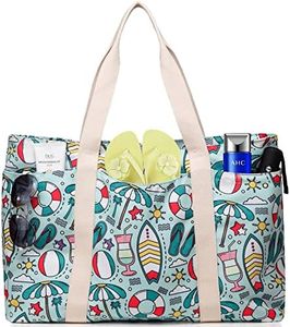 Makukke Bolso de Playa Grande con Cremallera, bolso de hombro Mujer XXL Shopper Bolsa de Hombro Bolsos Totoes Bolso de Mano para Playa, día de Fiesta, Compras, Viajes