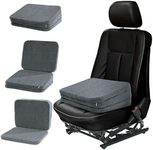 HOMBYS Adjustable Car Booster Seat for Short Drivers, 3 Heights for Different People, Adult Car Seat Cushions for Driving, Supportive Car Seat Pad for Lower Back Pain Reduce, (17"x13.8"x6.3", Grey)