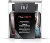 American Crew Regimen Kit, Gifts For Men/Hair Travel Accessories With Daily Moisturising Shampoo, Body Wash, Shave Gel & Forming Cream (4 x Full Size)