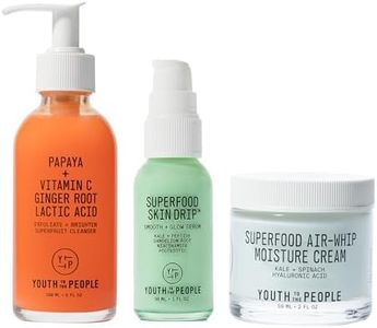 Youth To The People Smooth + Dewy Skin Essentials - Superfruit Papaya + Vitamin C Gentle Exfoliating Cleanser (5oz) + Superfood Air Whip Face Moisturizer (2oz) + Superfood Skin Drip Face Serum (1oz)