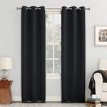 Sun Zero Easton Blackout Energy Efficient Curtain Panel,Black,40" x 63"