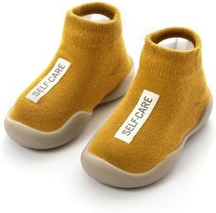 Baby Sock Shoes Boys Girls Toddlers First Walking Traniners Sneakers with Non-Skid Soft Sole Indoor Floor Slipper for Newborn Infants