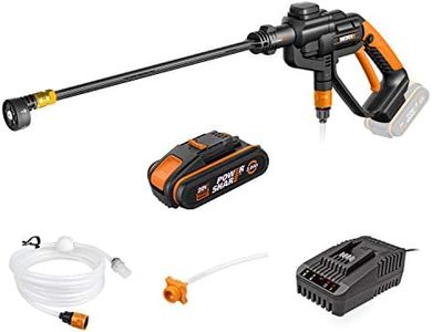 WORX 20V Cordless Pressure Washer Hydroshot WG620E.6, 22 Bar 120 L/H Compact Portable Pressure Cleaner with 2.0 Ah Battery, Fast Charger, PowerShare, Suitable for Car, Windows and Patio Cleaning