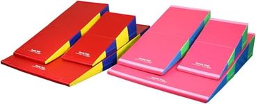 Tumbl Trak Gymnastics Folding Wedge Incline Cheese Mat, Small, Bright Pastel, 60 cm x 122 cm x 36 cm