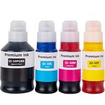 SHUOLEI Bottled ink GI50 GI-50 ink compatible with Canon Pixma G5050 G6050 G7050 GM2050 GM4050(4-Pack, 1 Photo Black/1 Cyan/1 Magenta/1 Yellow)