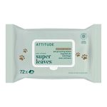 ATTITUDE Pet Wipes for Dogs & Cats, 99% Water, EWG Verified, Gentle & Unscented Cleaning Wipes for Paws, Ears, Face & Body, Deodorizing, Safe for Puppies & Kittens, 72 Count