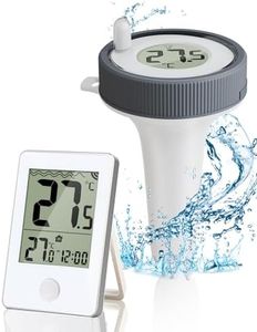 Outdoor/Indoor Digital Pool Thermometer Wireless Floating Easy Read IP67 Waterproof with Temperature Monitor for Swimming Pool, Bathtubs,Pond White