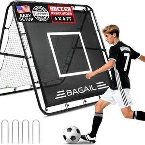 BAGAIL Soccer Rebounder Net, Double Sided Soccer Nets, Adjustable Angles, Foldable Rebound Net with Target for Skills Training, Portable Soccer Goals for Garden - Black