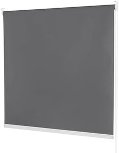 PONY DANCE Kitchen Blackout Roller Blinds Thermal Insulated 100% Light Block Privacy Protected Window Blinds, Easy to Install 36" x 72"(91.4 cm x 183 cm), Grey