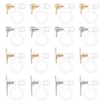 UNICRAFTALE 32Pcs 2 Colors Clip on Earring Converter Transparent U Type Earring Cilps Plastic Clip-on Earring Converter DIY Earring Components with Loop for Non-Pierced Ears DIY Earrings Making