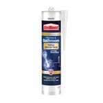UniBond Triple Protection Anti Mould Silicone Sealant For Kitchen & Bathrooms, White Sealant Repels, Kills and Prevents Mould Growth, Long-Lasting Shower Silicone, 1x291g Cartridge