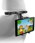 Macally Adjustable Car Headrest Mount - Headrest Tablet Holder for 7” to 10” Tablets - Fits Most Seats with Strong Mounting Clamps - Easy to Use iPad Headrest Mount - Perfect for Kids & Long Trips, 0.5 pounds