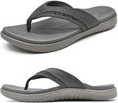 KuaiLu Mens Leather Sport Flip Flop